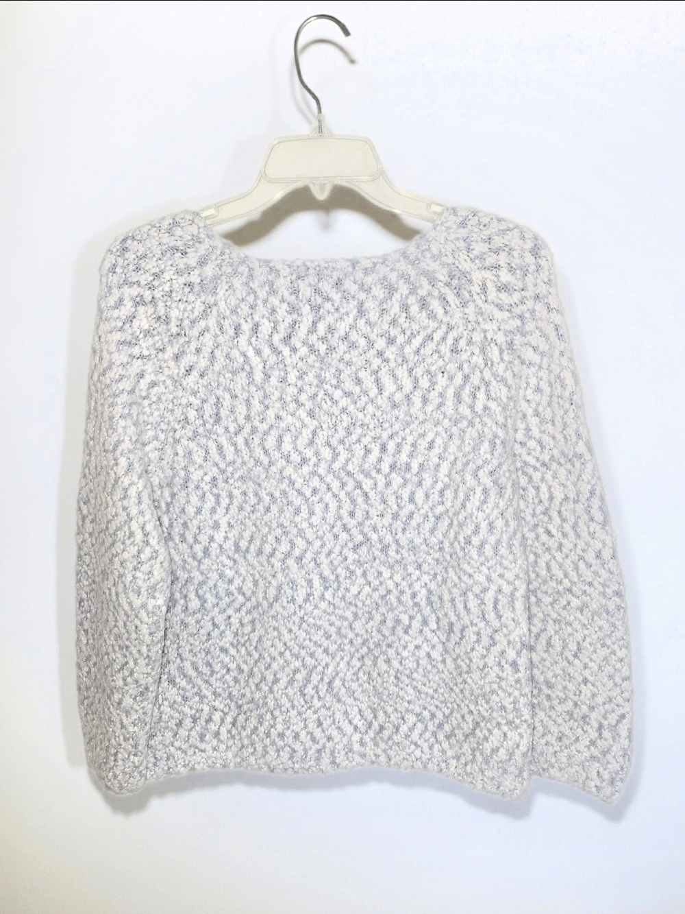 Buffalo David Bitton Cream and Powder Blue Marled Crew Eyelash Sweater Womens XL